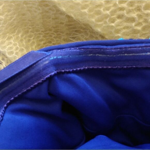 EUC HAILEY/ADRIANNA PAPELL Blue Long Back Short Front Rainbow Sequin Dress 3/4 - Picture 8 of 15